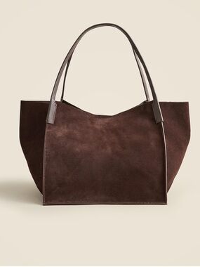 J.Crew Large Berkeley Tote bag in Chocolate Brown Suede Leather